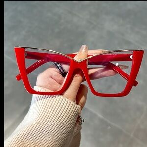 Cateye Retro Red Blue Light Blocker Glasses